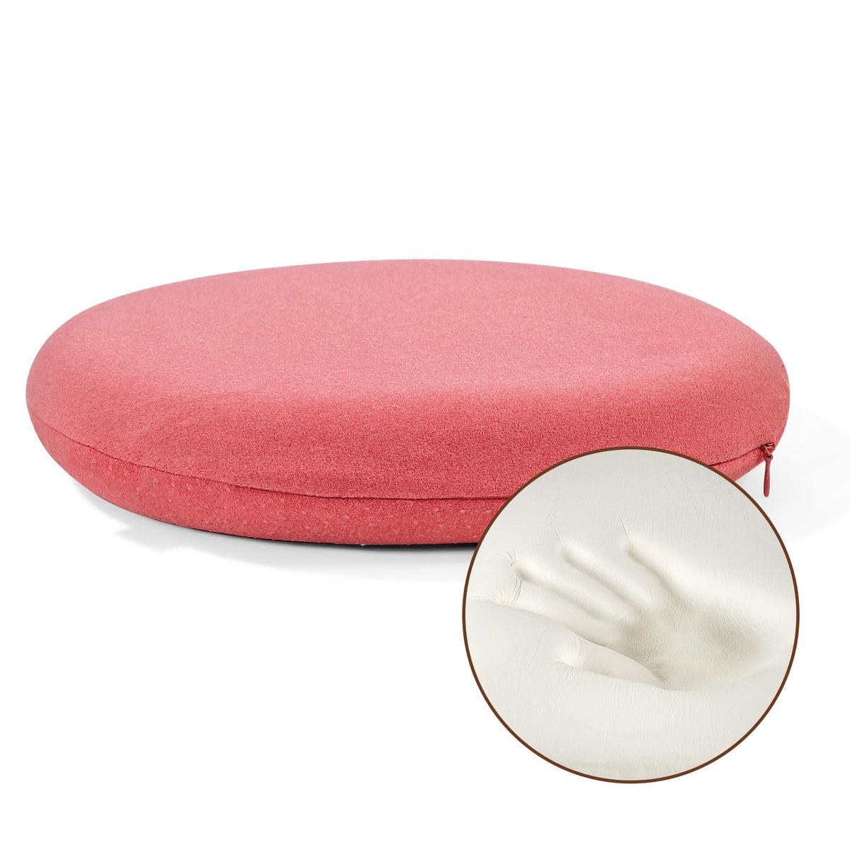 BUYUE Memory Foam Seat Cushion, Dia 13" Soft Velvet Round Stool Cushion Anti-Slip Chair Pads, S, Dark Grey