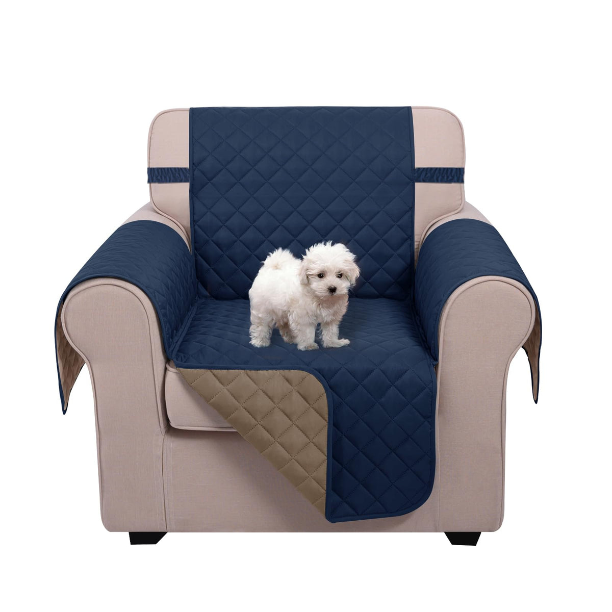 U-NICE HOME Reversible Sofa Cover Couch Cover for Dogs, Coffee/Beige