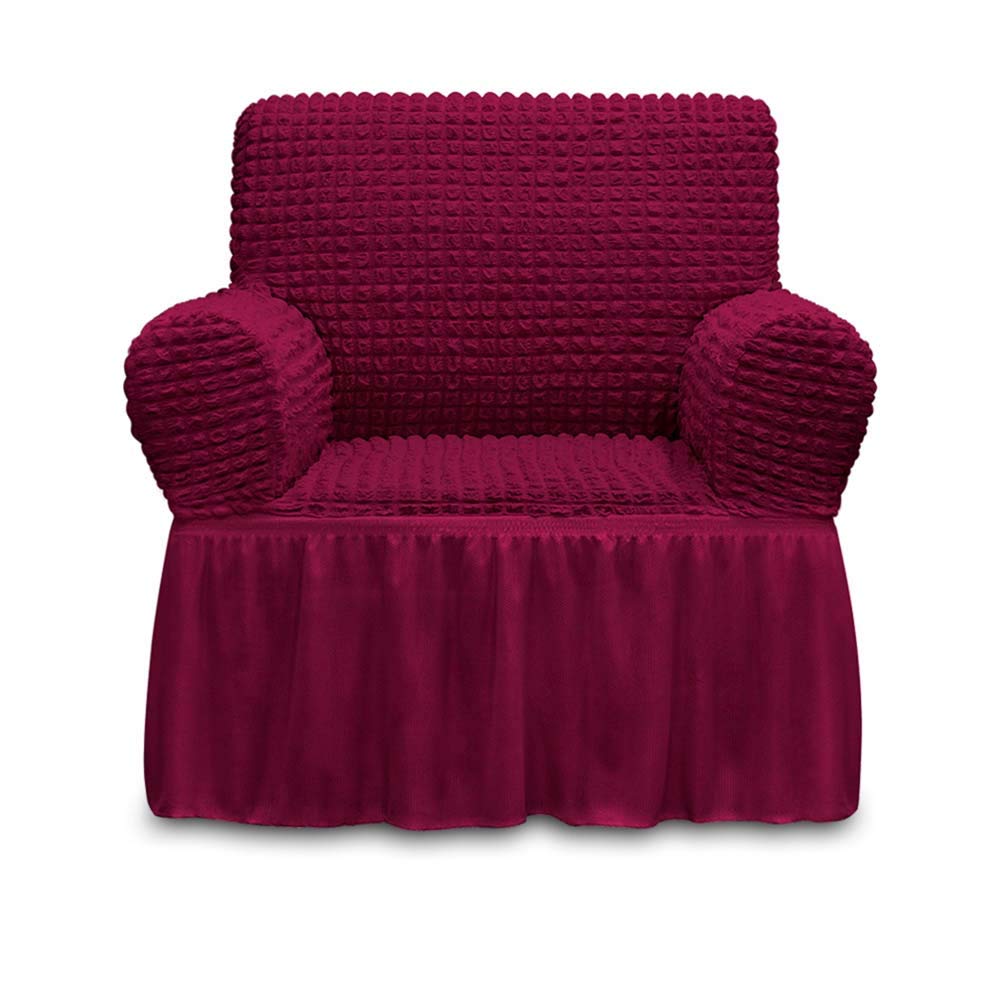 NICEEC Sofa Cover Wine Red Couch Cover Stretch Sofa Slipcovers with Skirt