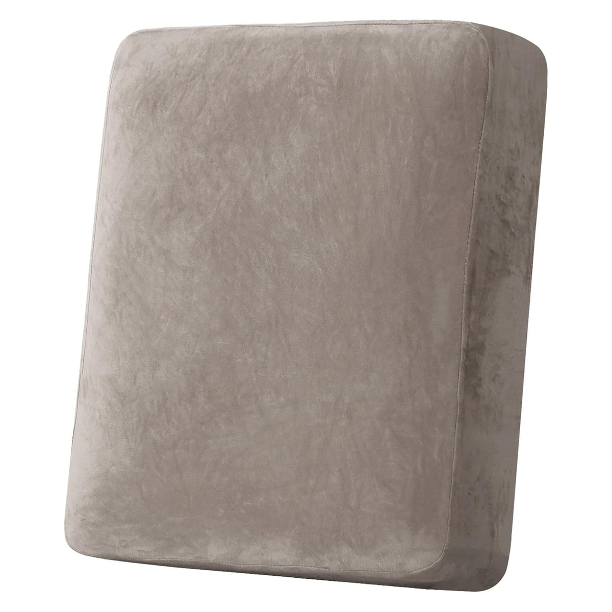 H.VERSAILTEX Velvet Stretch Couch Cushion Cover Plush Cushion Slipcover for Chair Loveseat Sofa Cushion Furniture Protector Seat Cushion Sofa Cover (2 Piece Large Sofa Cushion Covers, Ivory)