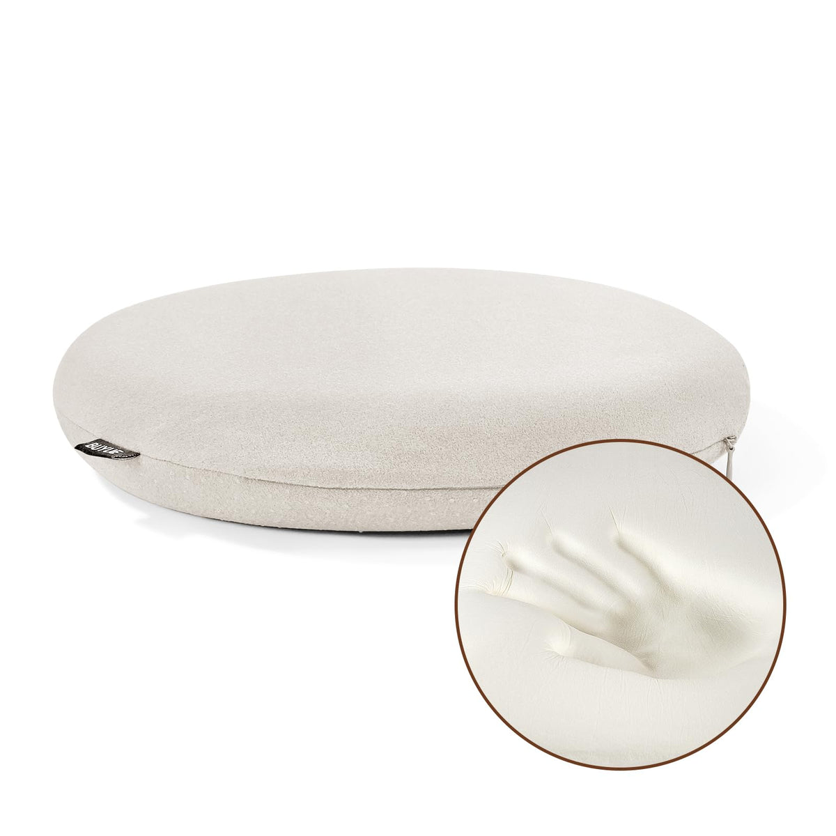 BUYUE Memory Foam Seat Cushion, Dia 13" Soft Velvet Round Stool Cushion Anti-Slip Chair Pads, S, Dark Grey