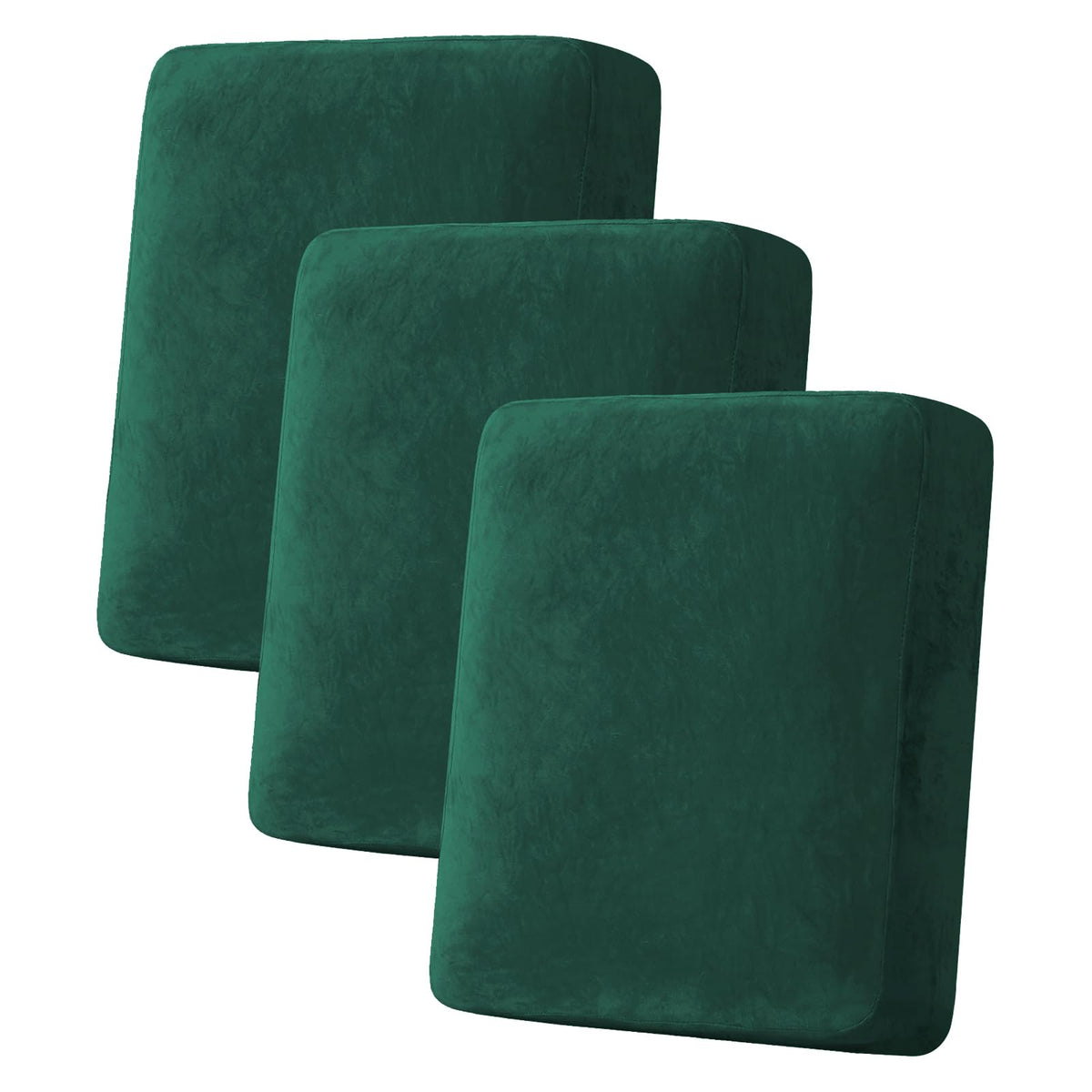 H.VERSAILTEX Velvet Stretch Couch Cushion Cover Plush Cushion Slipcover for Chair Loveseat Sofa Cushion Furniture Protector Seat Cushion Sofa Cover (2 Piece Large Sofa Cushion Covers, Ivory)