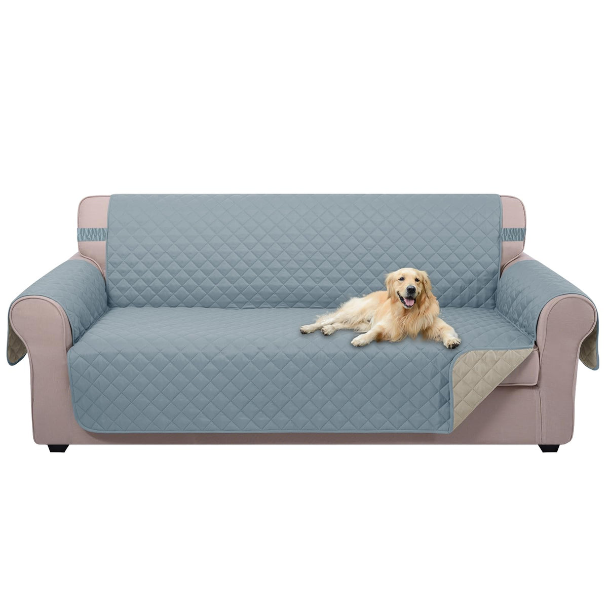 U-NICE HOME Reversible Sofa Cover Couch Cover for Dogs, Coffee/Beige