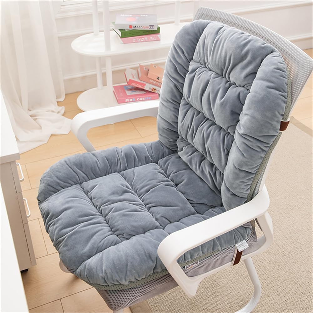 Plush Chair Cushion with Ties - Soft Seat Pad Backrest for Dorm, Desk, Rocking Chairs (Light Pink)