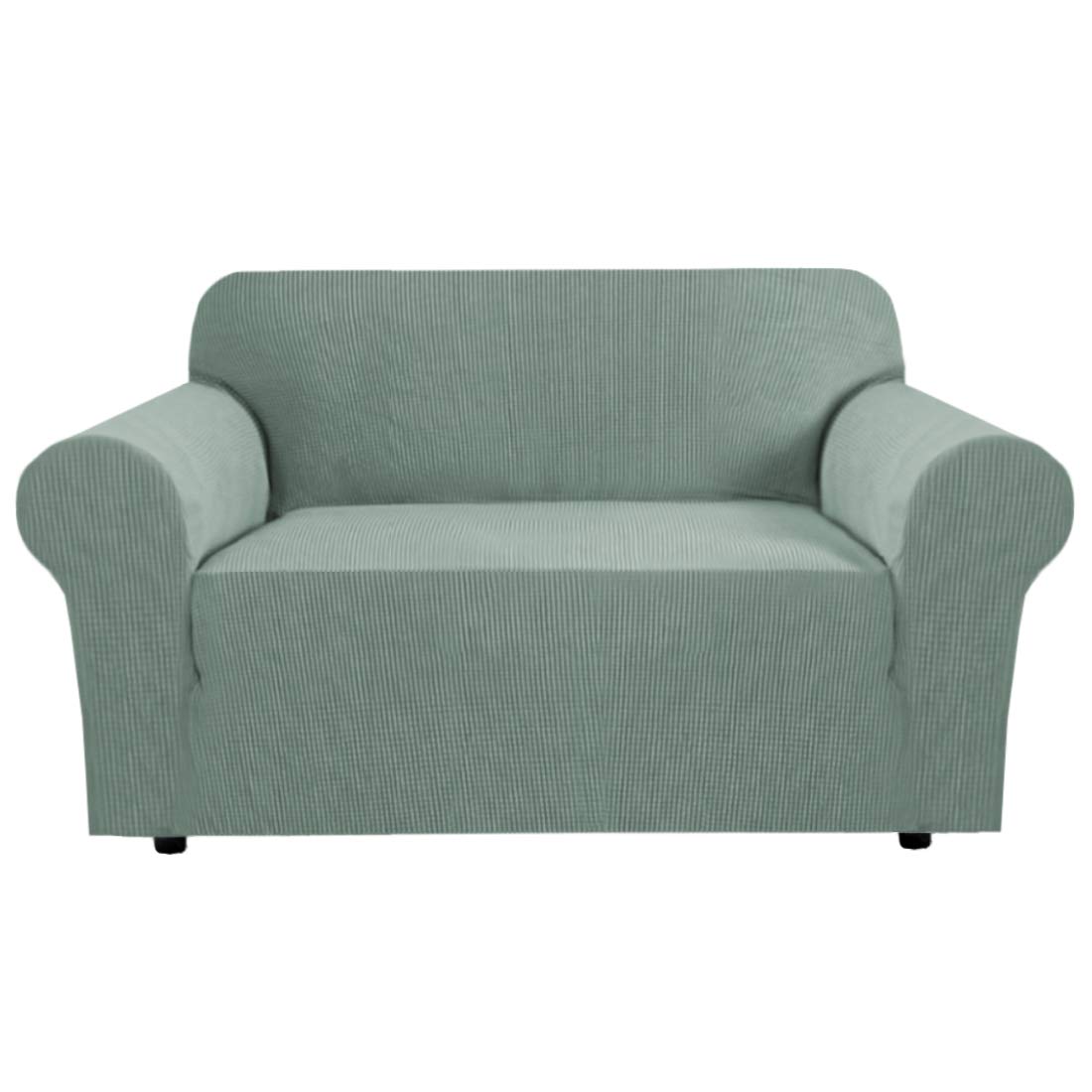 H.VERSAILTEX Stretch Sofa Covers for 3 Cushion Couch Covers Sofa Slipcovers for Living Room Feature Thick Checked Jacquard Fabric with Elastic Bottom, Sofa Large - Sand