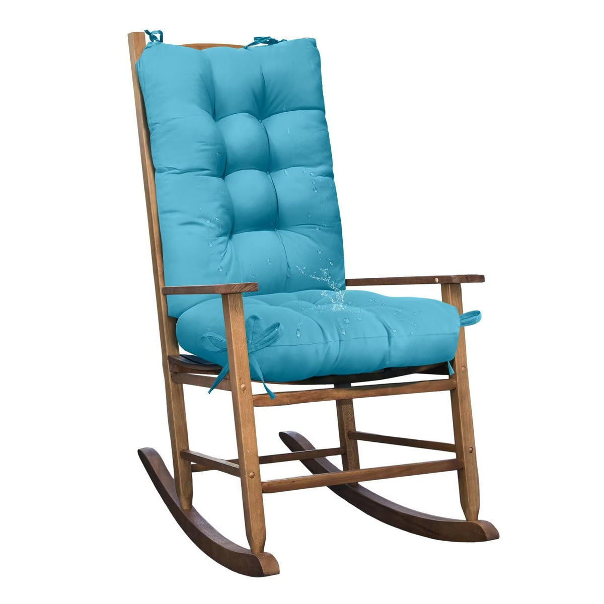 Set of 1 Indoor Outdoor Burgundy Rocking Chair Cushion for Patio