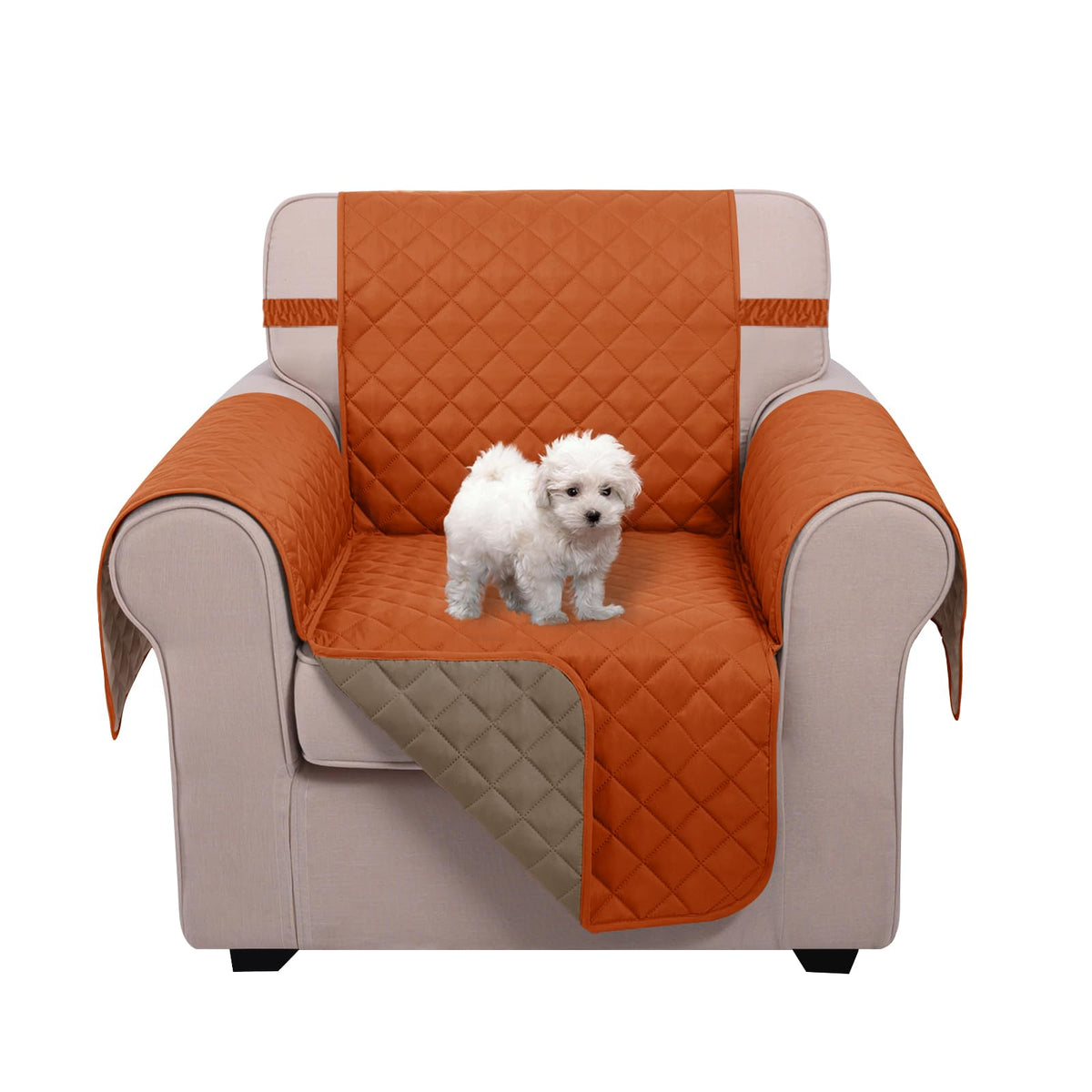 U-NICE HOME Reversible Sofa Cover Couch Cover for Dogs, Coffee/Beige