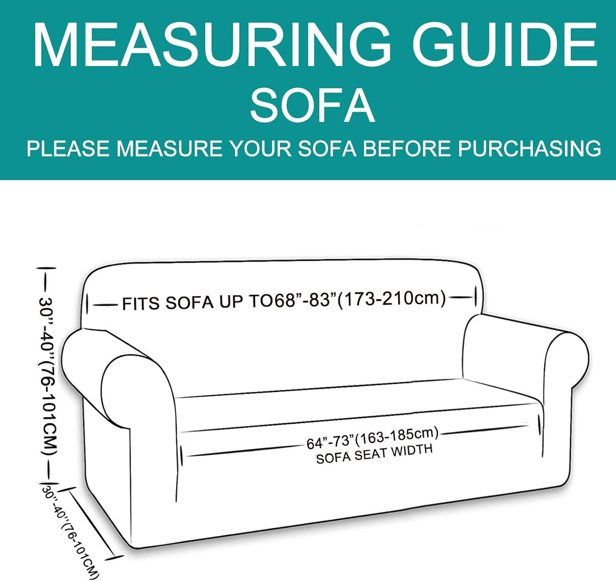 U-NICE HOME Stretch Couch Cover Slipcover for 3 Cushion Sofa, Chocolate
