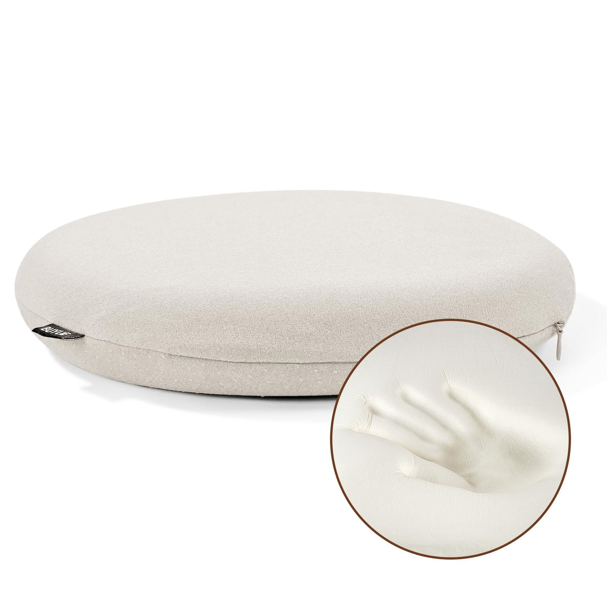 BUYUE Memory Foam Seat Cushion, Dia 13" Soft Velvet Round Stool Cushion Anti-Slip Chair Pads, S, Dark Grey