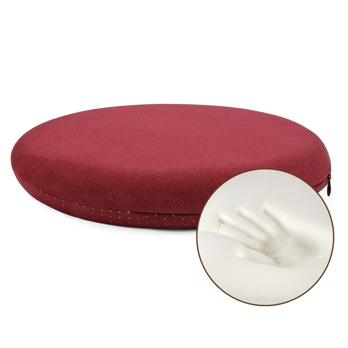 BUYUE Memory Foam Seat Cushion, Dia 13" Soft Velvet Round Stool Cushion Anti-Slip Chair Pads, S, Dark Grey