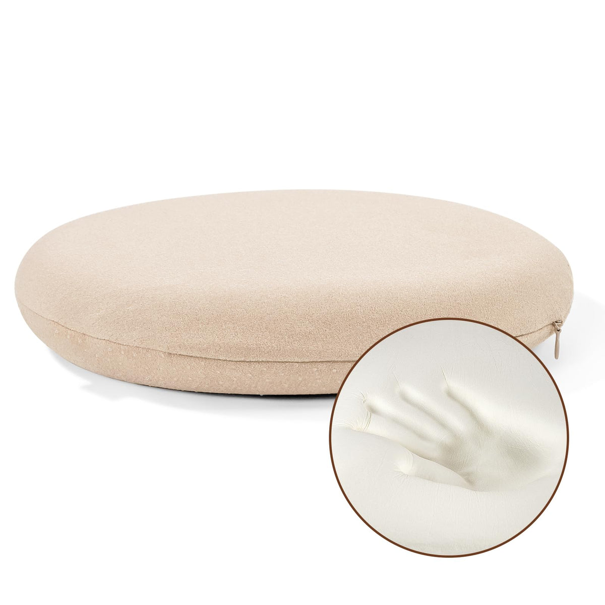 BUYUE Memory Foam Seat Cushion, Dia 13" Soft Velvet Round Stool Cushion Anti-Slip Chair Pads, S, Dark Grey