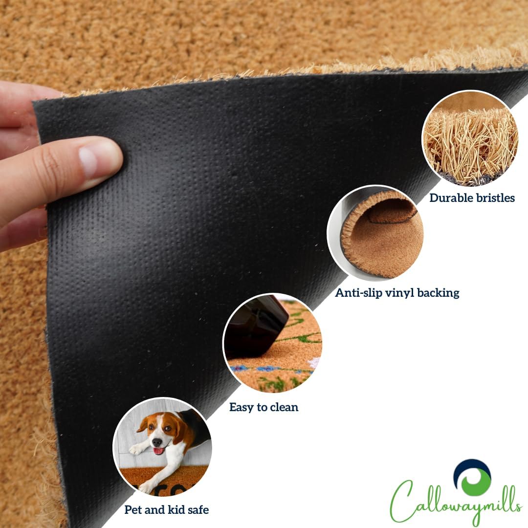 Calloway Mills 153552436 Natural Coir with Vinyl Backing Doormat, 24" x 36", Natural