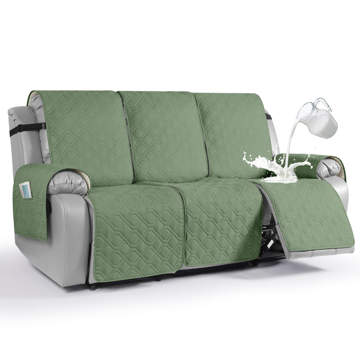 VANSOFY Waterproof Recliner Couch Covers Washable, Dark Gray,3 Seater