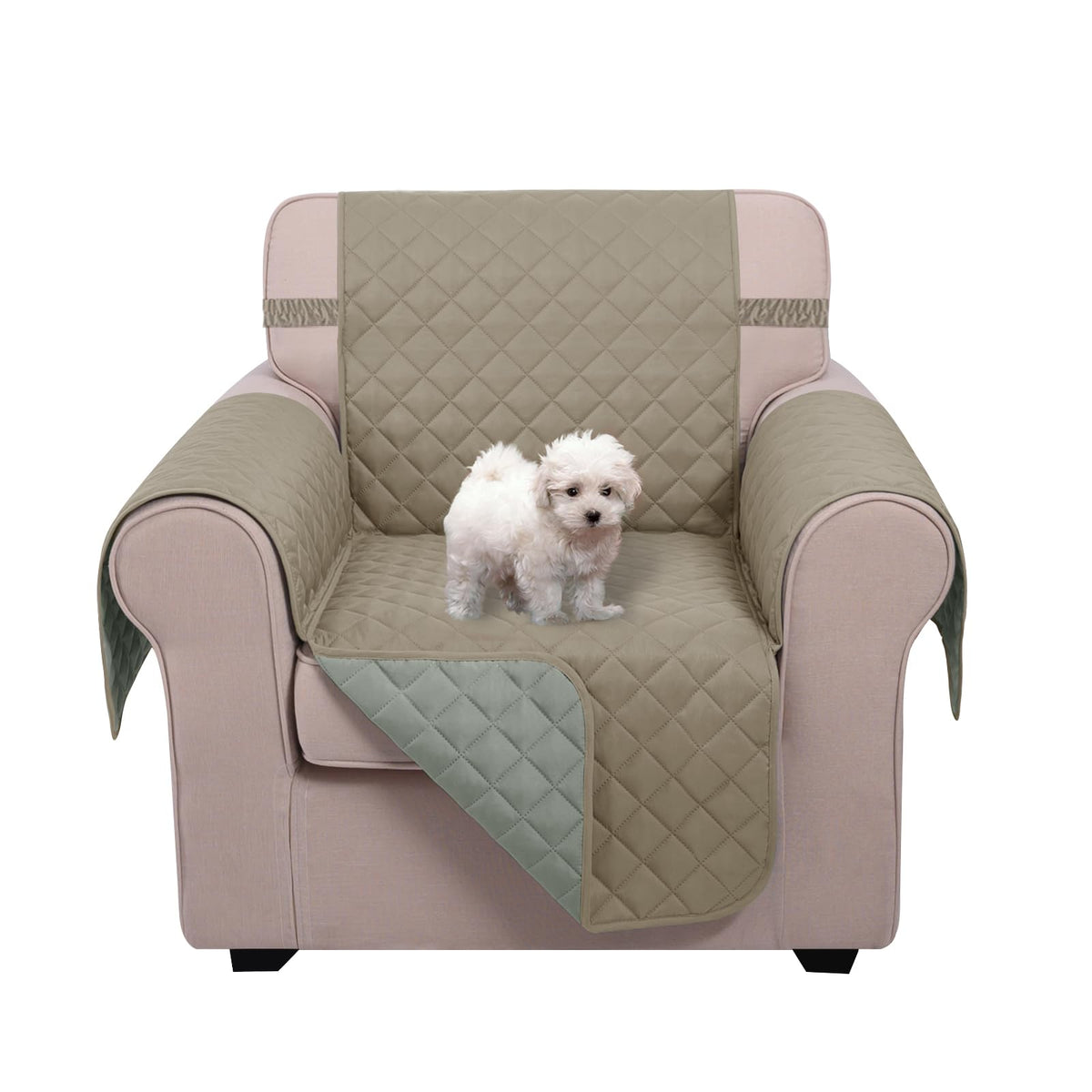 U-NICE HOME Reversible Sofa Cover Couch Cover for Dogs, Coffee/Beige