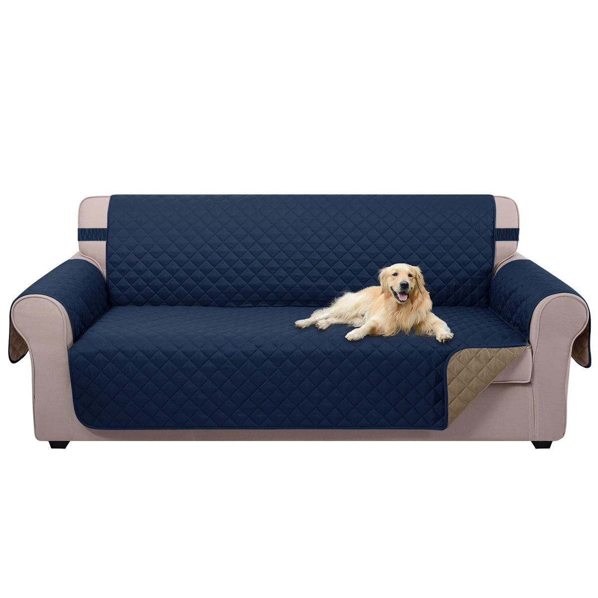 U-NICE HOME Reversible Sofa Cover Couch Cover for Dogs, Coffee/Beige