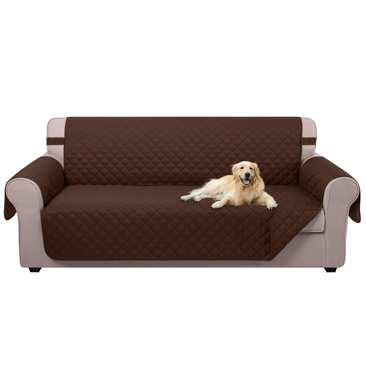 U-NICE HOME Reversible Sofa Cover Couch Cover for Dogs, Coffee/Beige