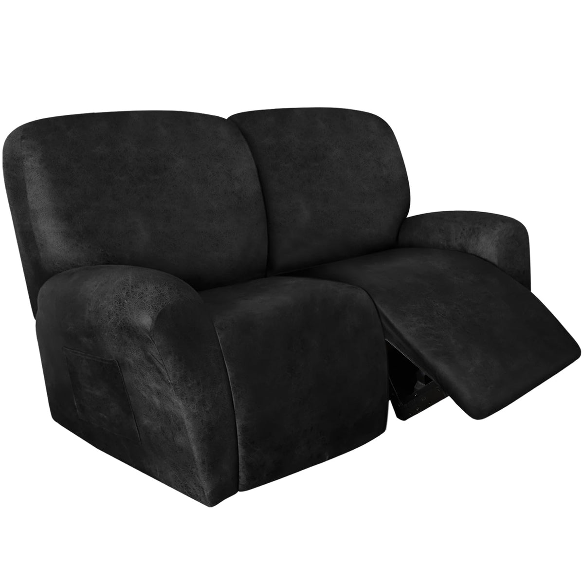 ANARACHON Leather Look Recliner Couch Cover 8-Piece Recliner Sofa Slipcovers 3 Seater for Reclining Couches Furniture Protector Spandex Fabric Washable (Recliner Sofa, Brown)
