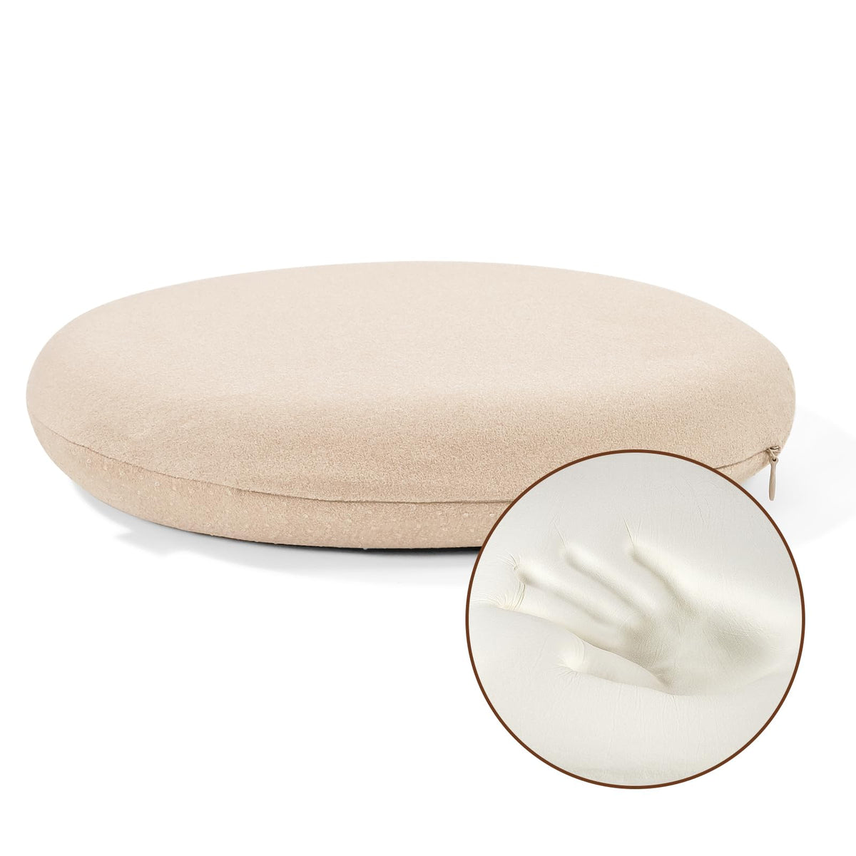 BUYUE Memory Foam Seat Cushion, Dia 13" Soft Velvet Round Stool Cushion Anti-Slip Chair Pads, S, Dark Grey