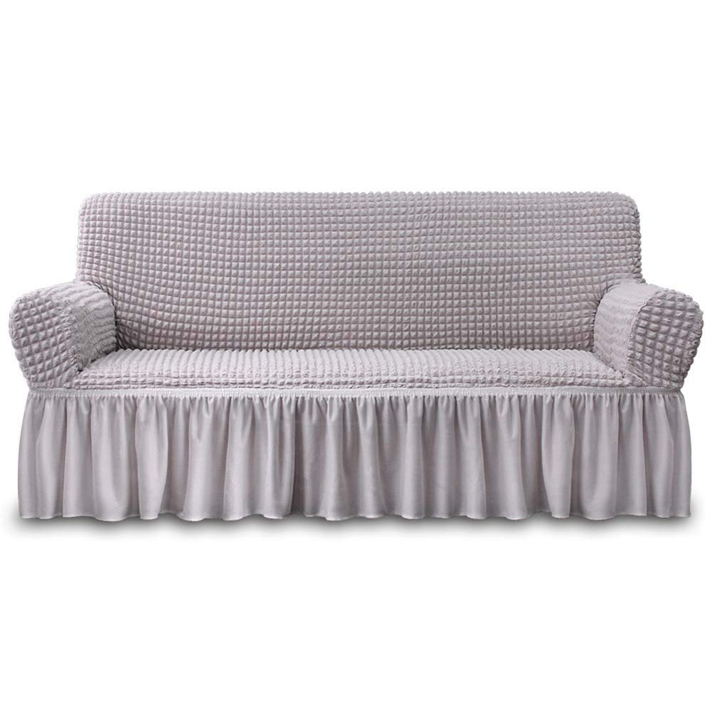 NICEEC Sofa Cover Wine Red Couch Cover Stretch Sofa Slipcovers with Skirt