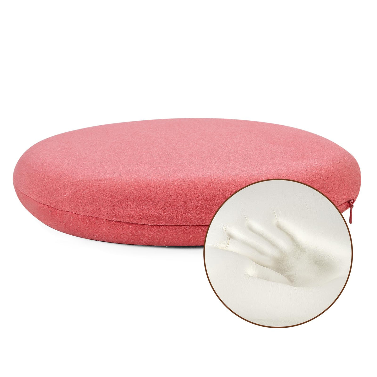 BUYUE Memory Foam Seat Cushion, Dia 13" Soft Velvet Round Stool Cushion Anti-Slip Chair Pads, S, Dark Grey