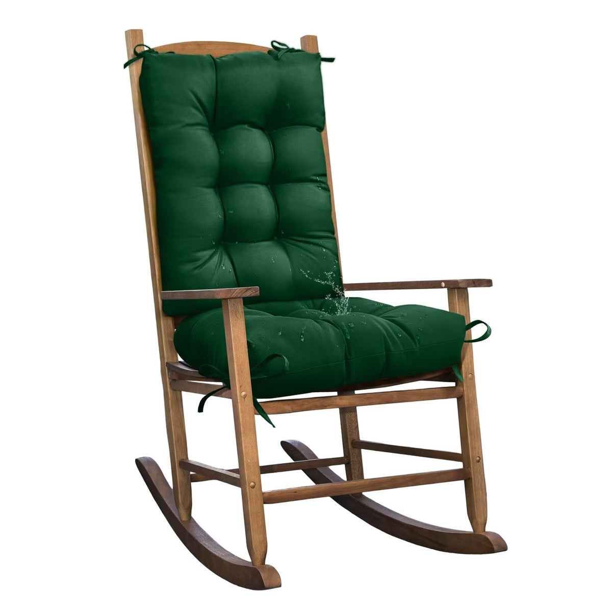 Set of 1 Indoor Outdoor Burgundy Rocking Chair Cushion for Patio
