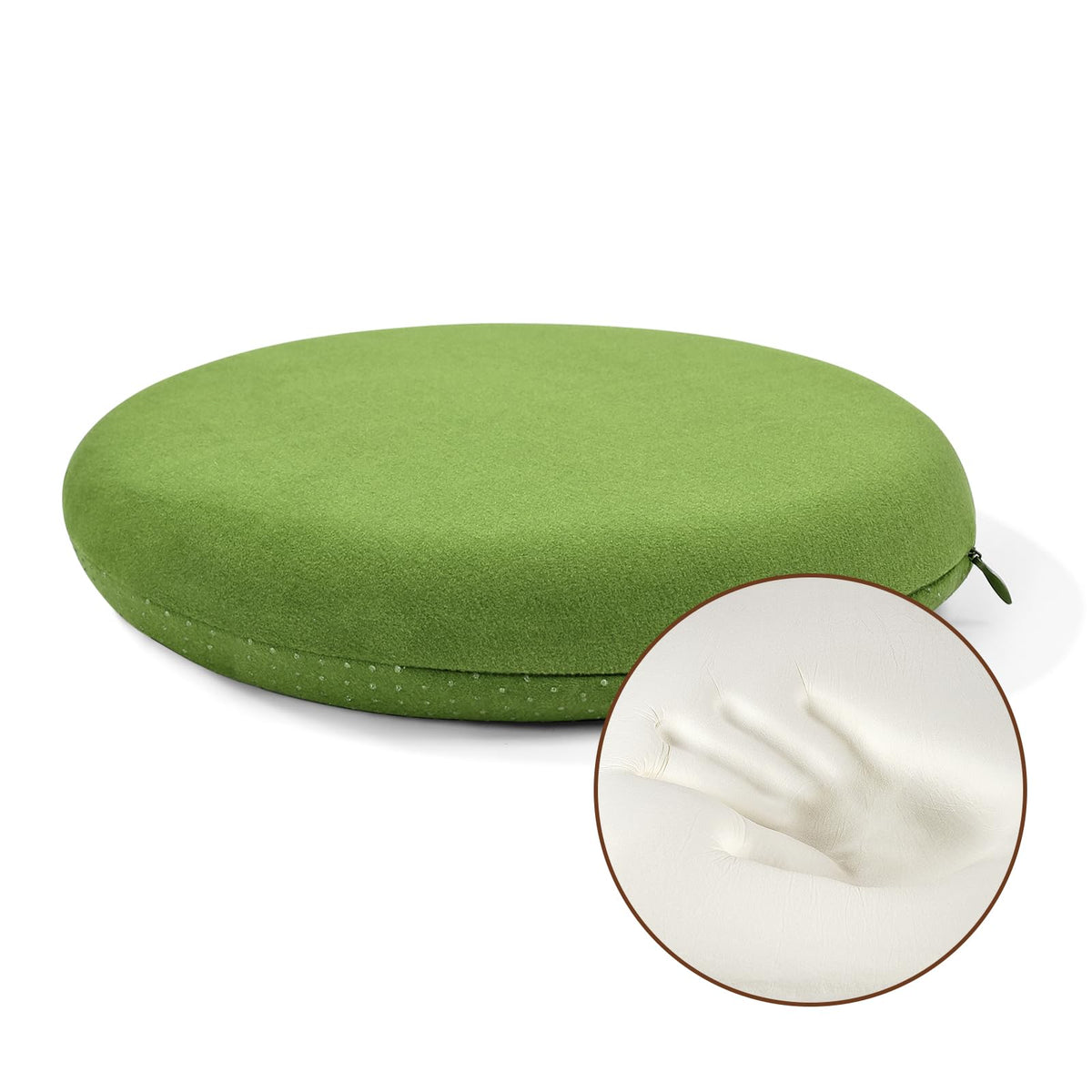 BUYUE Memory Foam Seat Cushion, Dia 13" Soft Velvet Round Stool Cushion Anti-Slip Chair Pads, S, Dark Grey