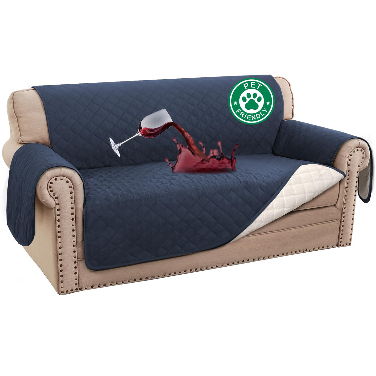 Turquoize 100% Waterproof Sofa Covers Couch Cover for Dogs, Sofa 70"