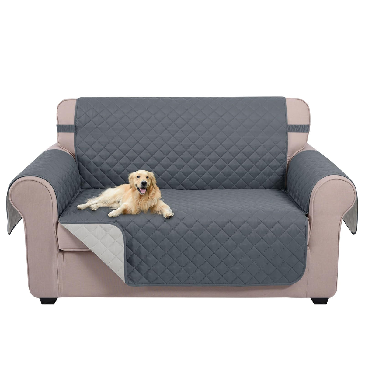 U-NICE HOME Reversible Sofa Cover Couch Cover for Dogs, Coffee/Beige