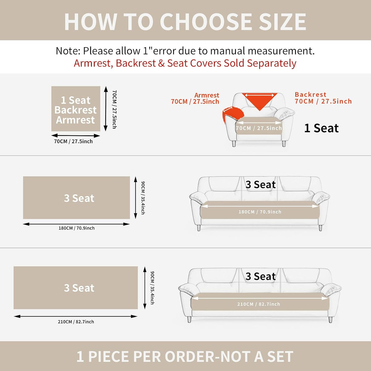 Couch Covers for Sofa, Funny Fuzzy Couch Cover for Dog, Sofa Covers for Pets Washable, Herringbone Sofa Slipcovers for Sectional, Non Slip Furniture Protector(1PC,Beige White,36"×71")