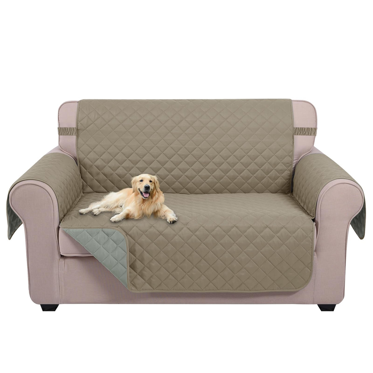 U-NICE HOME Reversible Sofa Cover Couch Cover for Dogs, Coffee/Beige