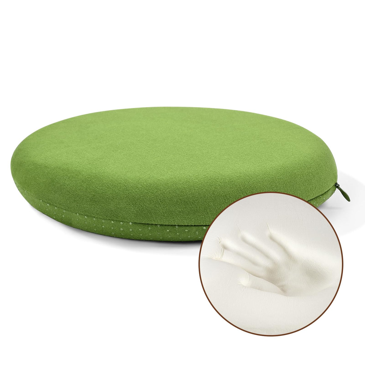 BUYUE Memory Foam Seat Cushion, Dia 13" Soft Velvet Round Stool Cushion Anti-Slip Chair Pads, S, Dark Grey