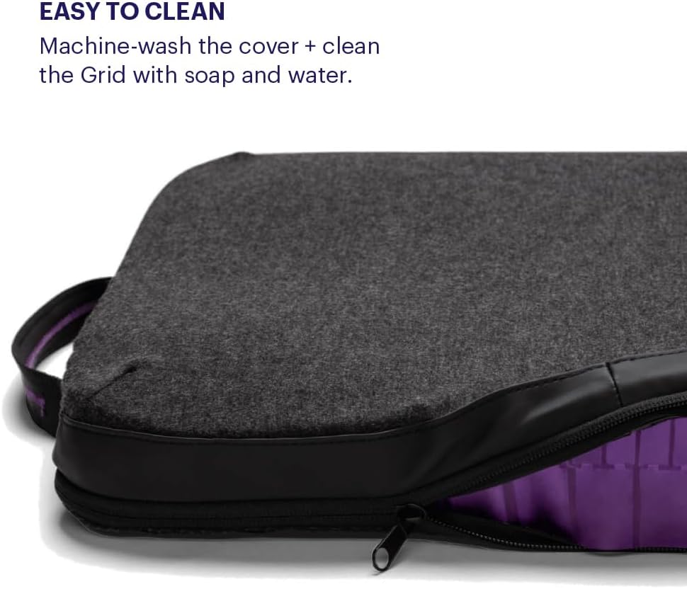 Purple Double Seat Cushion, Two-Sided Soft and Firm 2 Inch Gel Seat Cushion
