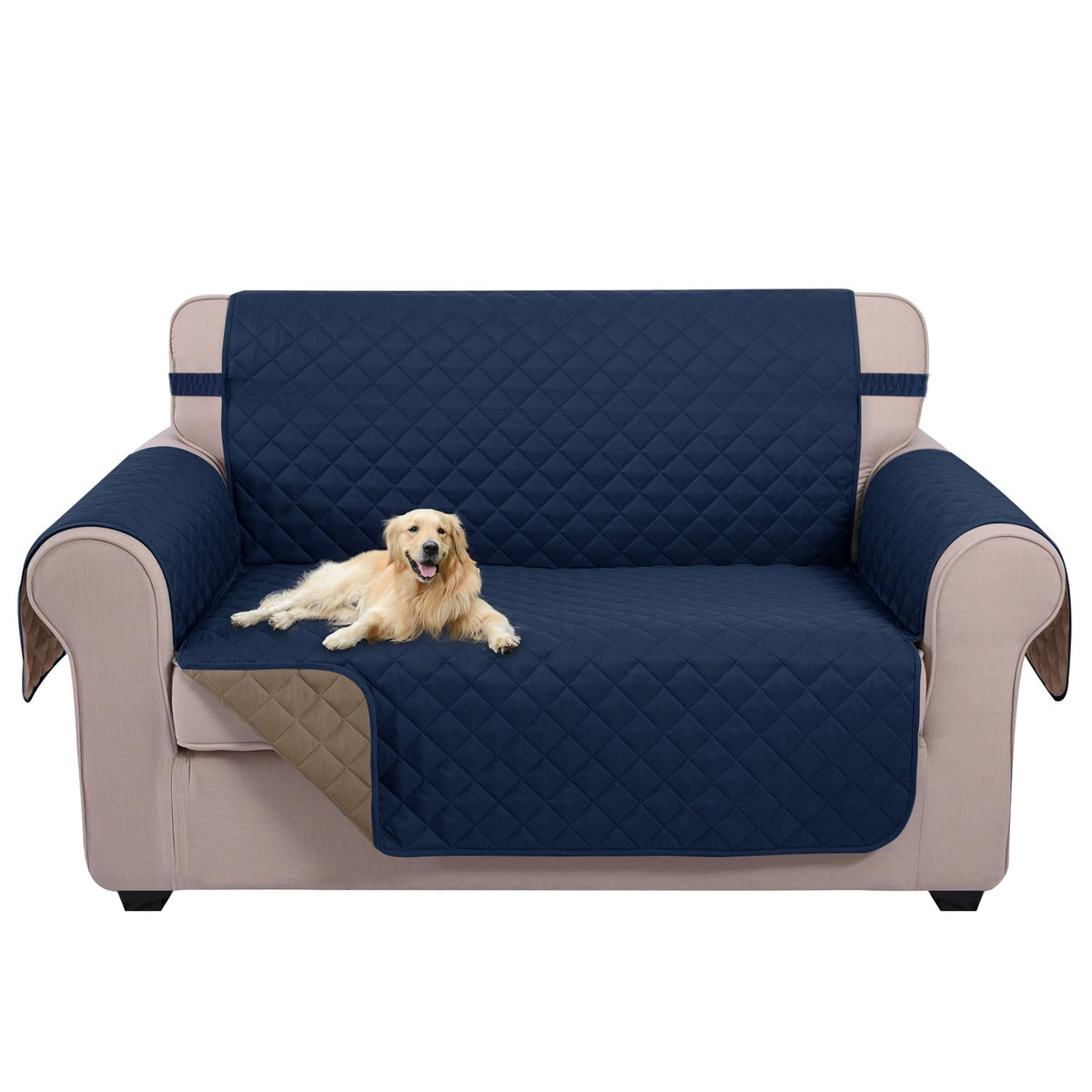 U-NICE HOME Reversible Sofa Cover Couch Cover for Dogs, Coffee/Beige