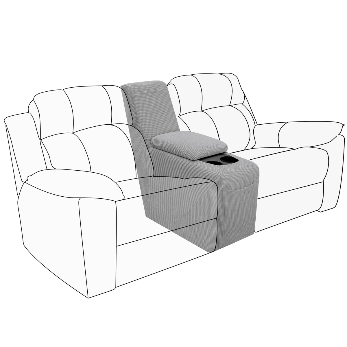 Easy-Going Stretch Recliner Chair Sofa Slipcover Washable Dark Gray