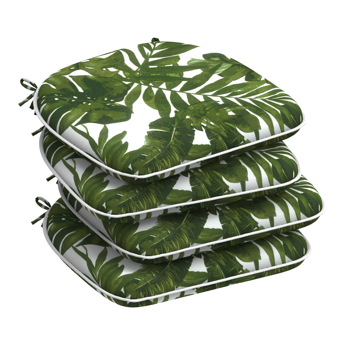 DYTXIII Set of 4 Outdoor Chair Cushions with Ties,Water Repellent Patio Chair Pads 17"x 16" for Outdoor Furniture,Round Corner Seat Cushions for Garden Yard Kitchen Paisley Multi