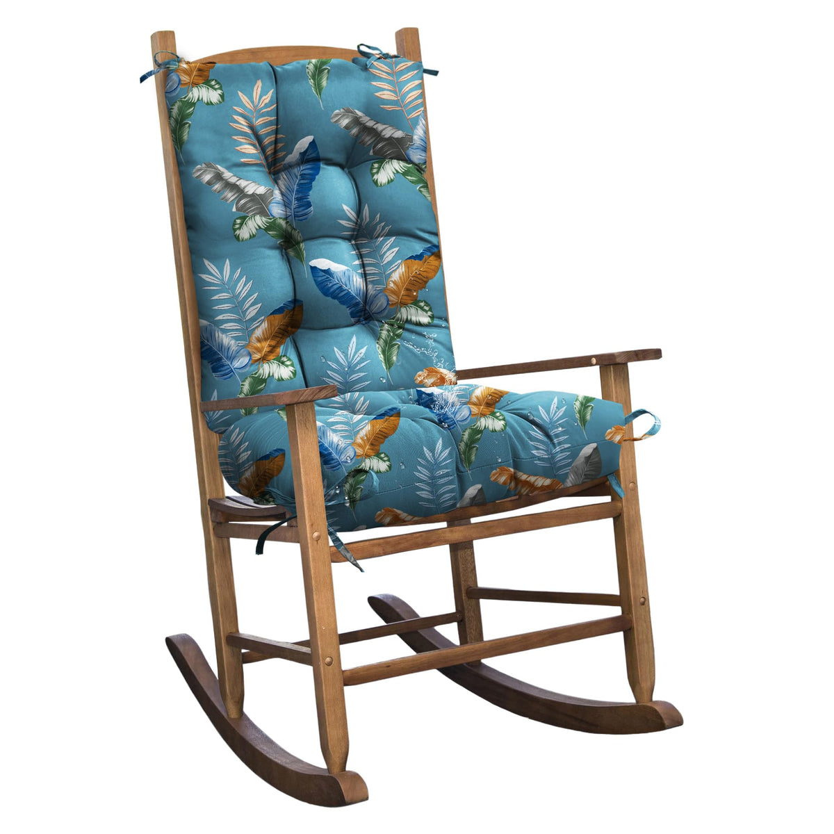 Set of 1 Indoor Outdoor Burgundy Rocking Chair Cushion for Patio