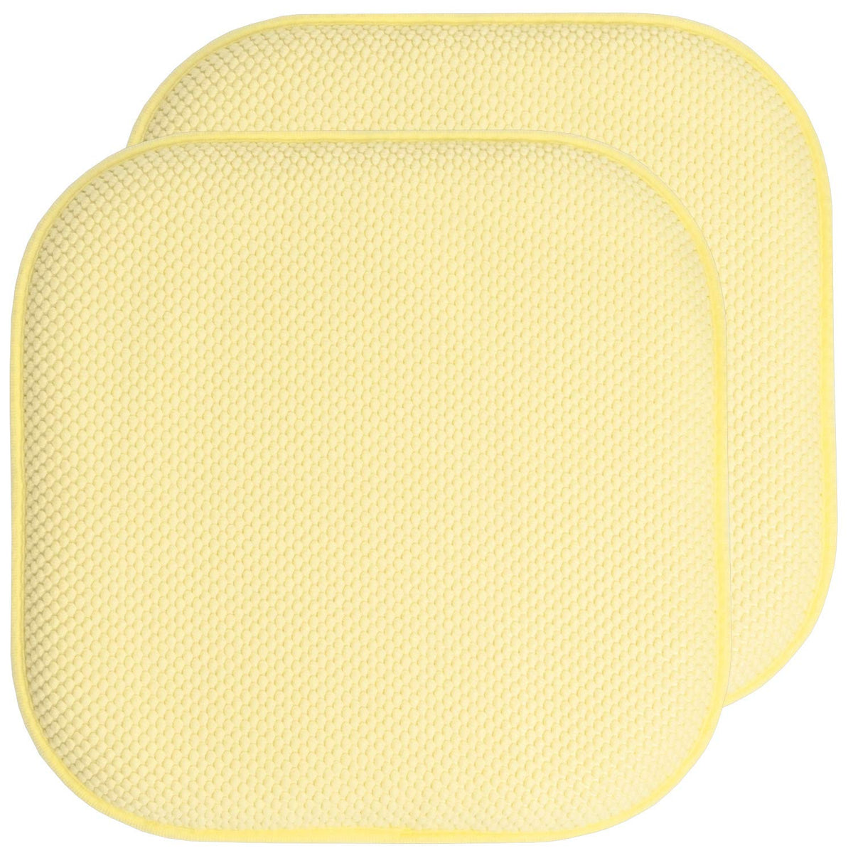 Sweet Home Collection Chair Cushion Memory Foam Pads Honeycomb Pattern Slip Non Skid Rubber Back Rounded Square 16" x 16" Seat Cover, 4 Pack, Alexis Chocolate