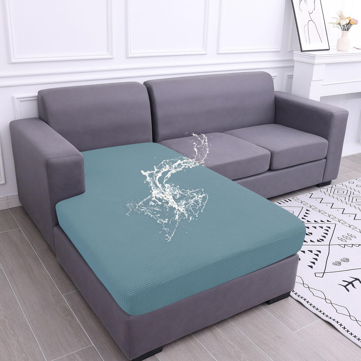 hyha Waterproof Couch Cushion Covers for Pets, Non Slip Sofa Seat Cover