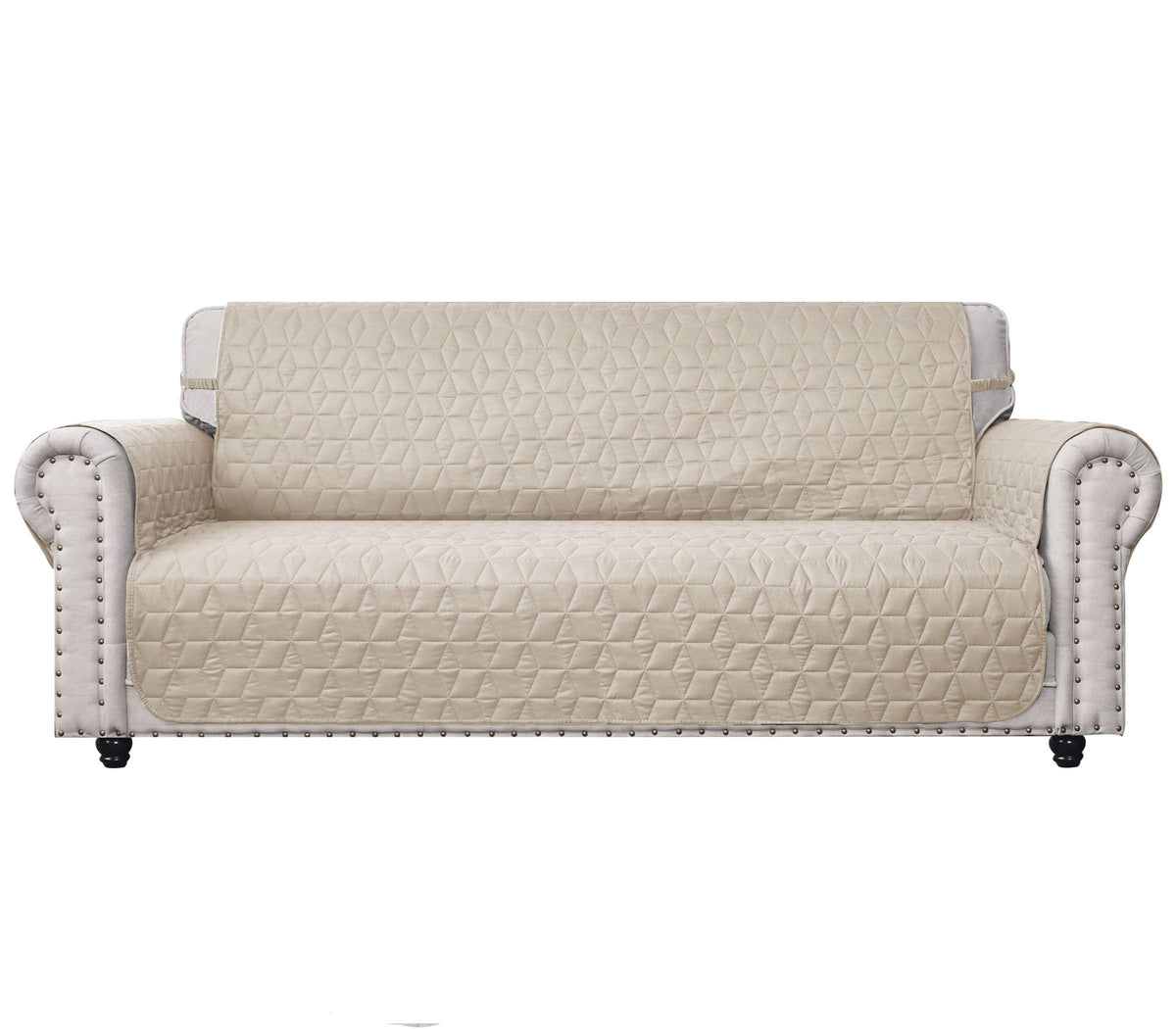 Ameritex Couch Sofa Slipcover 100% Waterproof Nonslip Quilted Furniture Protector for Dogs, Children, Pets, Machine Washable (Beige, 68")