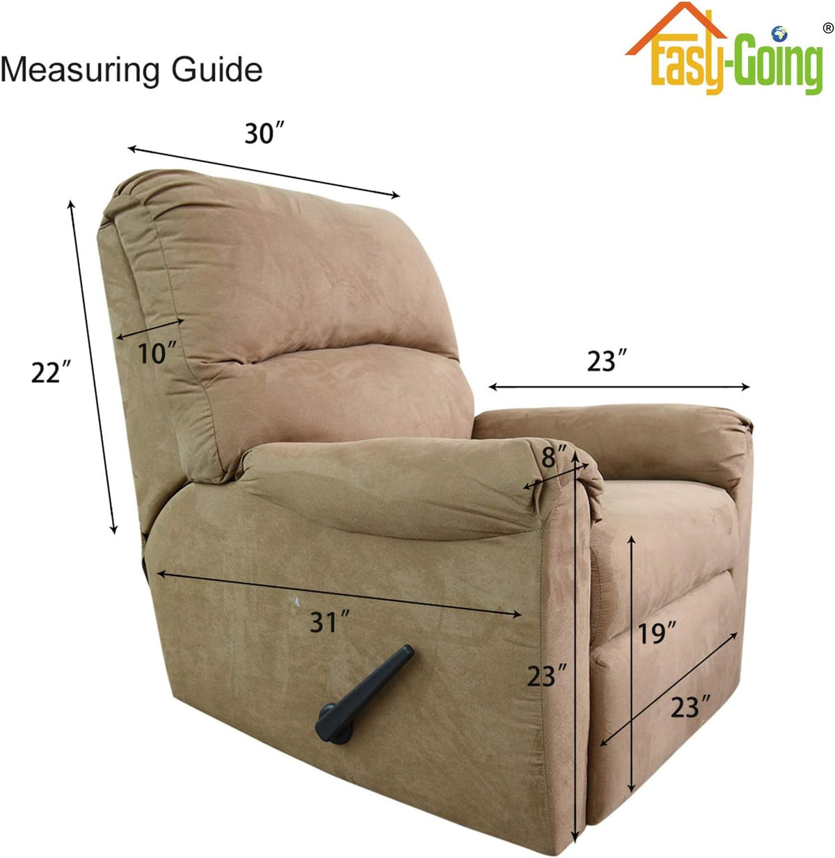 Easy-Going Stretch Recliner Chair Sofa Slipcover Washable Dark Gray
