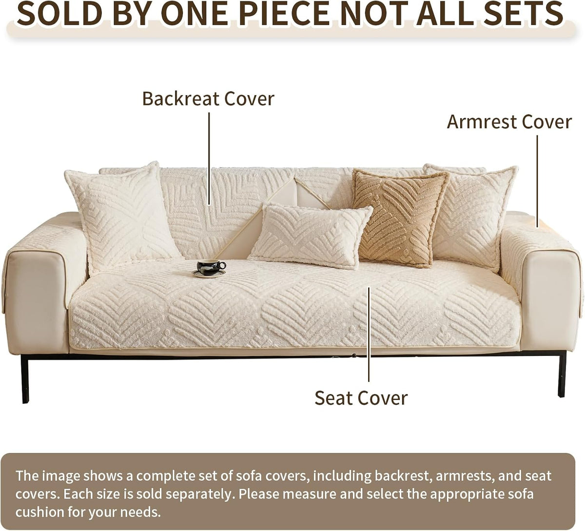 Plush Sofa Cover Washable, Funny Fuzzy Pet Couch Cover for 1 Seat
