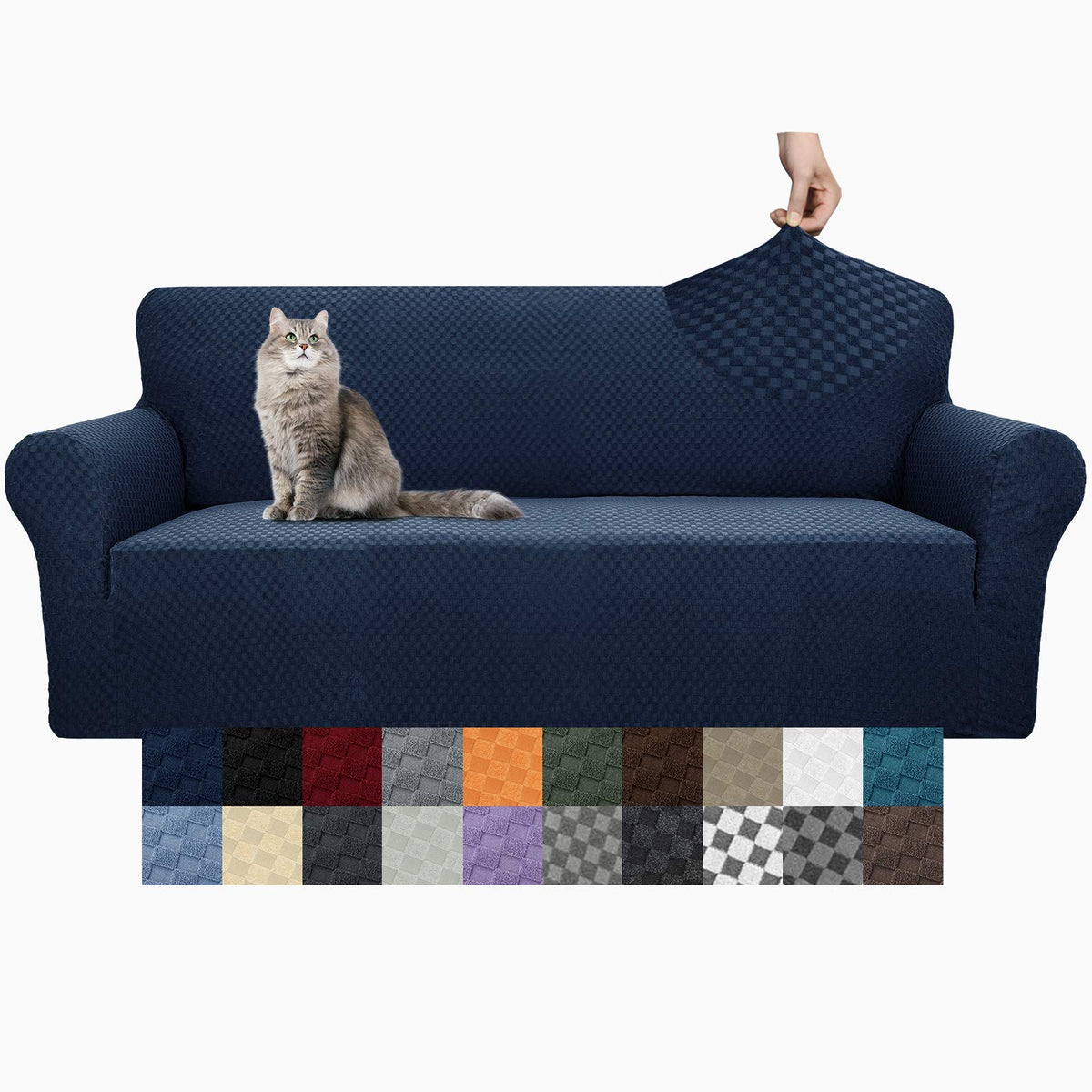 YEMYHOM Couch Cover Latest Jacquard Design High Stretch Sofa Covers for 3 Cushion Couch, Pet Dog Cat Proof Slipcover Non Slip Magic Elastic Furniture Protector (Sofa, Light Gray)