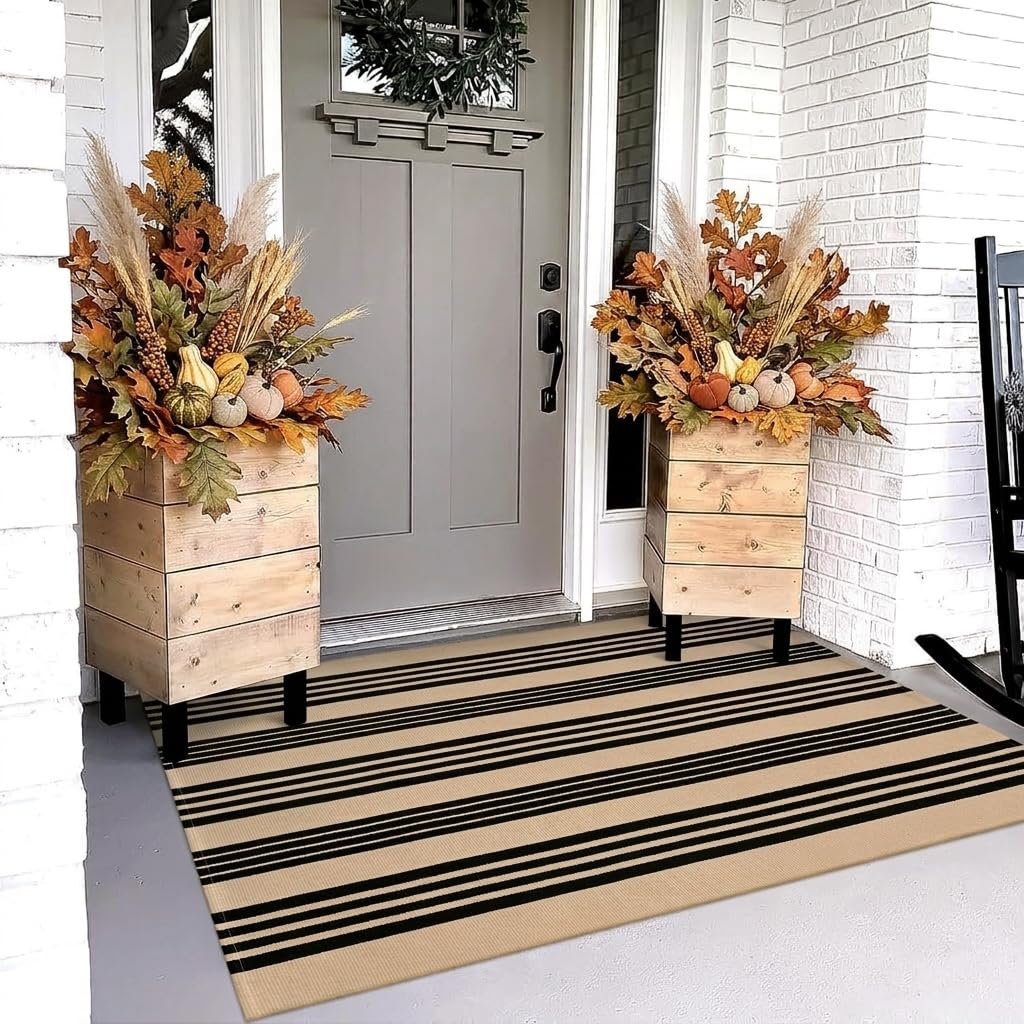 OJIA Front Door Mat 24"x51", Striped Porch Rug Outdoor Door Mat Fall Decor