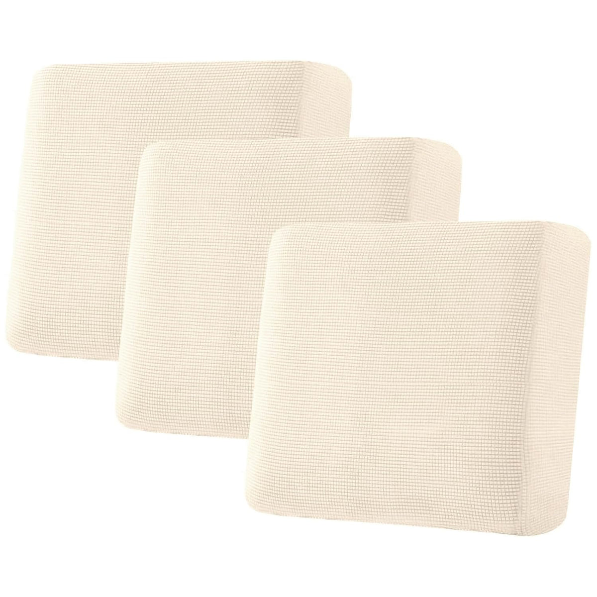 H.VERSAILTEX Super Stretch Individual Seat Cushion Covers Sofa Covers Couch Cushion Cover Slipcover Sets Thick Jacquard Textured Twill Fabric (3 Piece Sofa Cushion Covers, Grey)