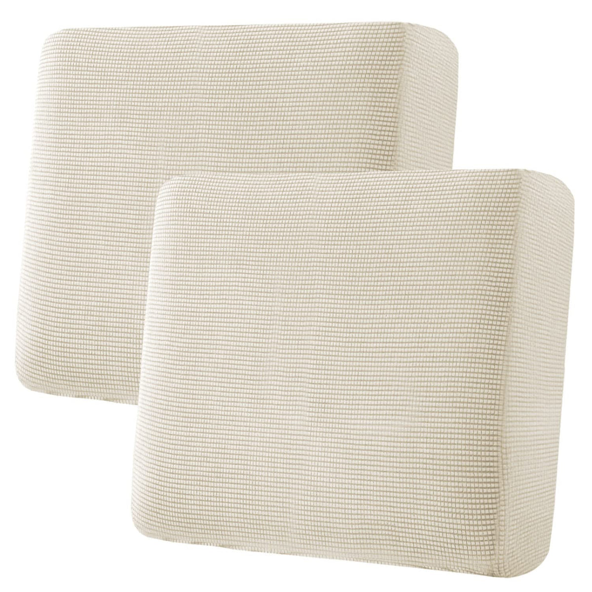 H.VERSAILTEX Super Stretch Individual Seat Cushion Covers Sofa Covers Couch Cushion Cover Slipcover Sets Thick Jacquard Textured Twill Fabric (3 Piece Sofa Cushion Covers, Grey)
