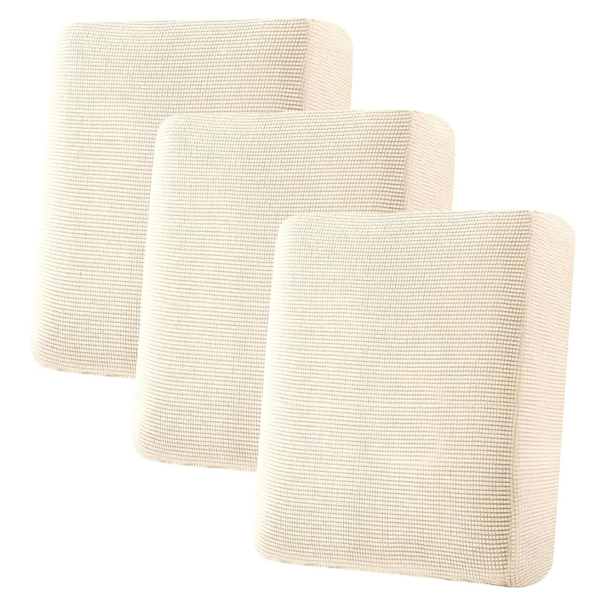 H.VERSAILTEX Super Stretch Individual Seat Cushion Covers Sofa Covers Couch Cushion Cover Slipcover Sets Thick Jacquard Textured Twill Fabric (3 Piece Sofa Cushion Covers, Grey)