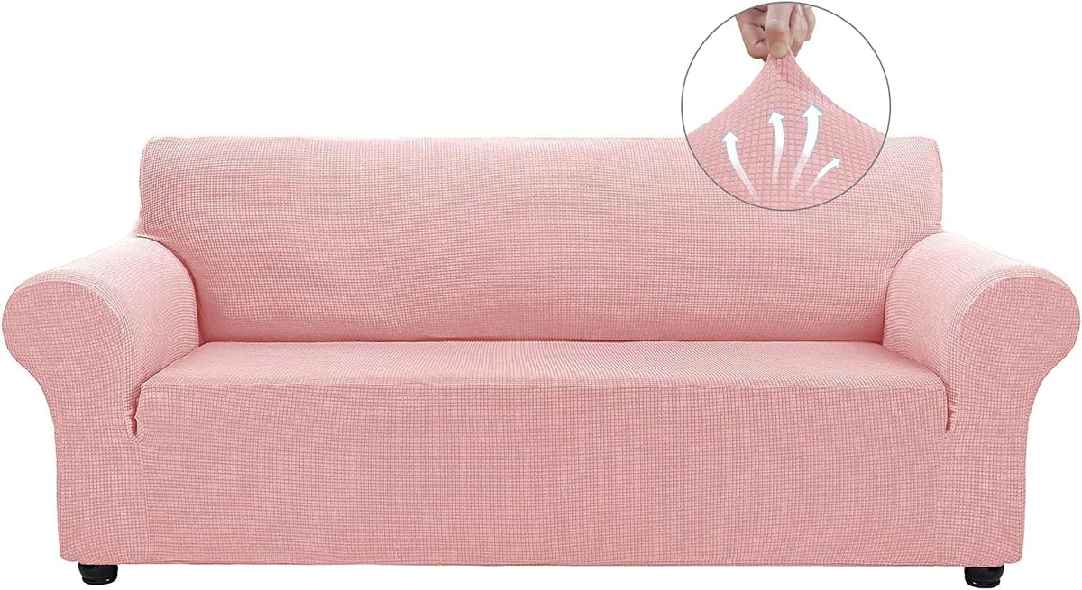 Asnomy Stretch Couch Covers for Sofa Washable, 3 Cushion Couch,Black