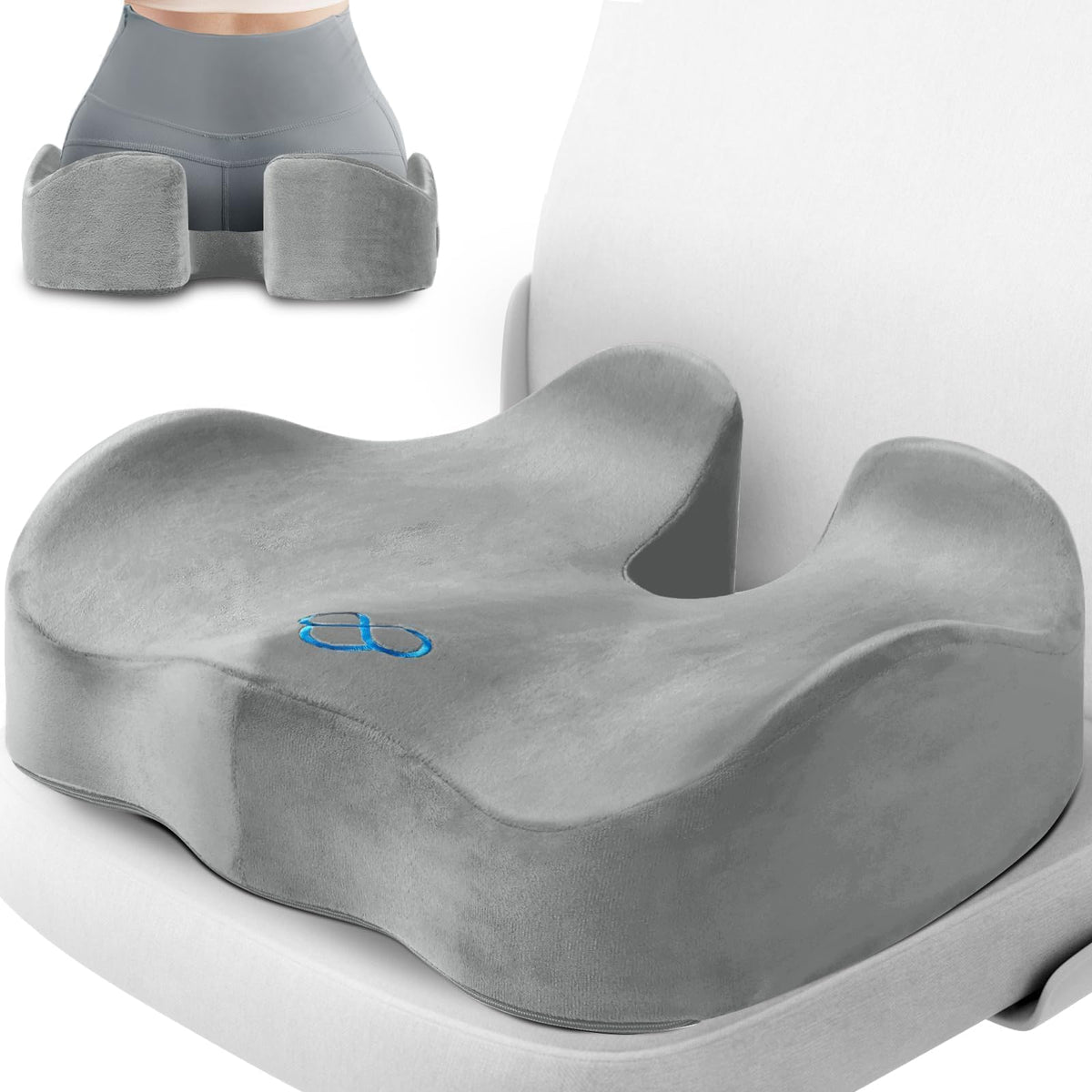 CushyOasis Seat Cushion, Gel Memory Foam Office Chair Cushions, Black