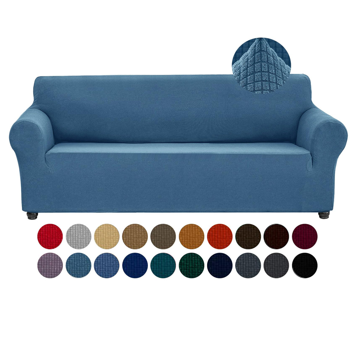 Joccun Stretch Couch Cover Slipcovers, 1-Piece Sofa Covers for 3 Cushion Couch Spandex Jacquard Washable Furniture Protector Cover for Living Room,Kids,Pets(Sofa,Black)