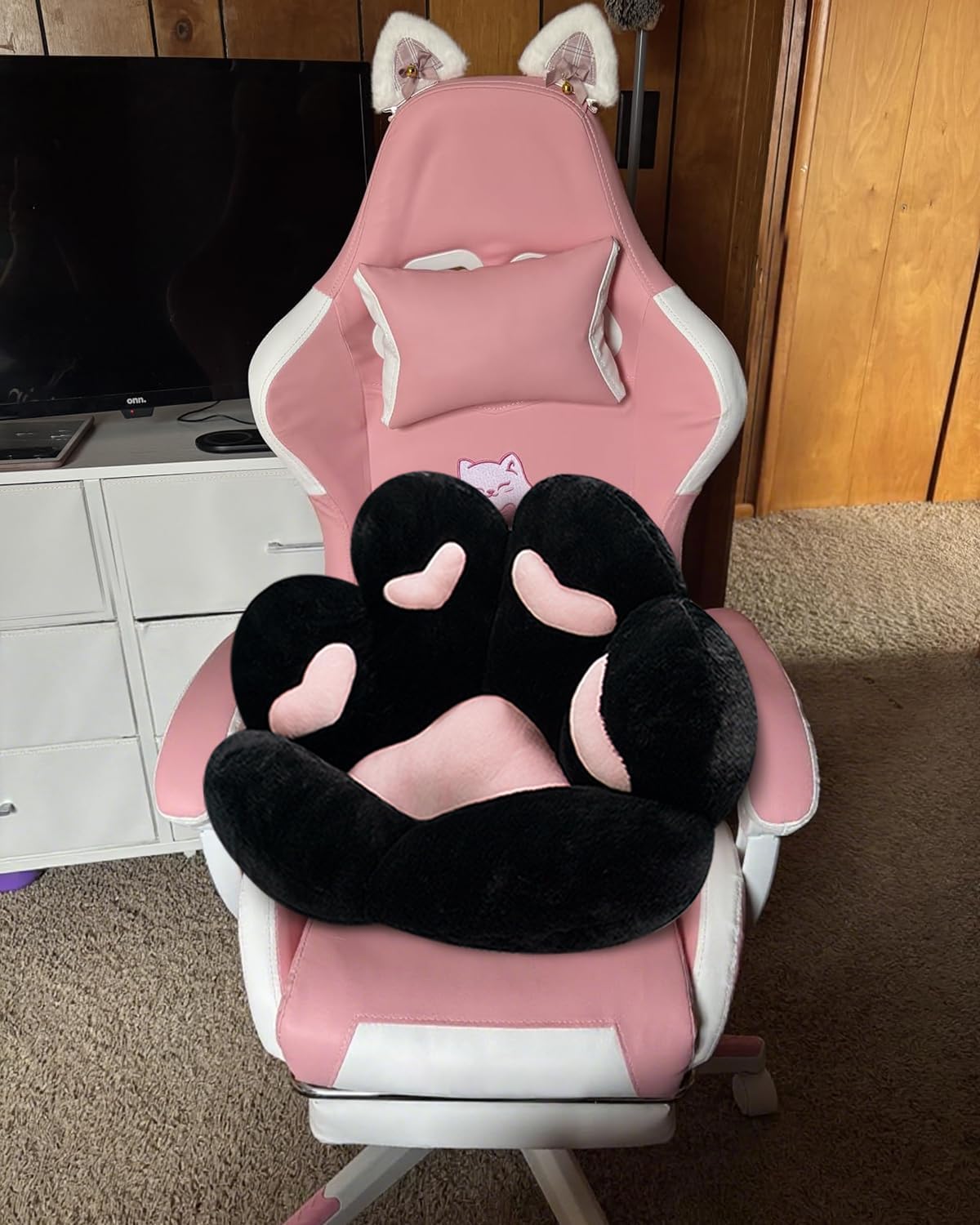 MOONBEEKI Cat Paw Cushion Chair Comfy Kawaii Plush Seat Cushions